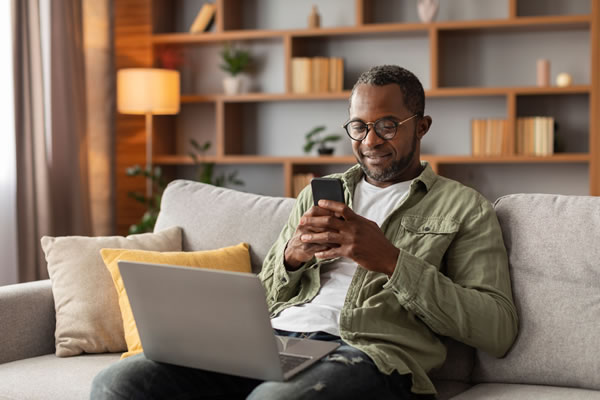 image of man on the phone