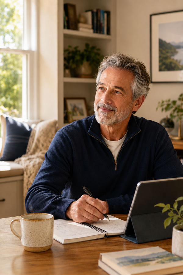 man working at desk