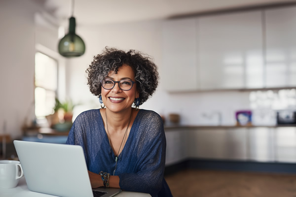 woman working at home